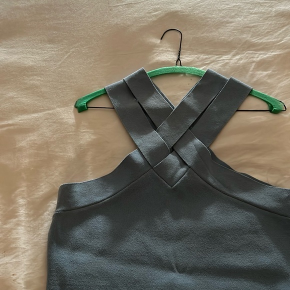 Baby blue open shoulder knit top, also have same in black - Picture 3 of 3